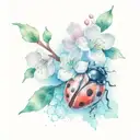 ladybug on a cherry blossom tattoo design idea
