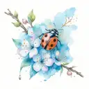 ladybug on a cherry blossom tattoo design idea