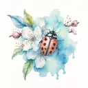 ladybug on a cherry blossom tattoo design idea