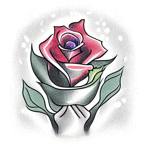 kid holding a rose with money leaves blody hands tattoo design idea