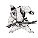 gangster samurai  tattoo design idea