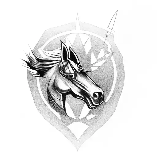mustang car and race tattoo design idea
