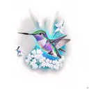 a gray hummingbird and a blue butterfly tattoo design idea