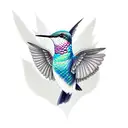 a gray hummingbird and a blue butterfly tattoo design idea