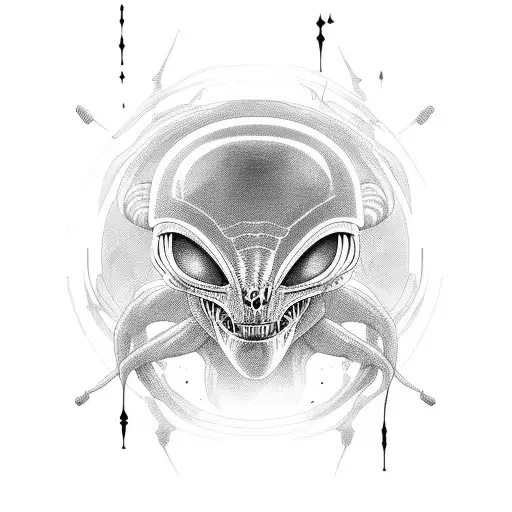 alien,nazca lines  tattoo design idea