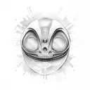 alien,nazca lines  tattoo design idea