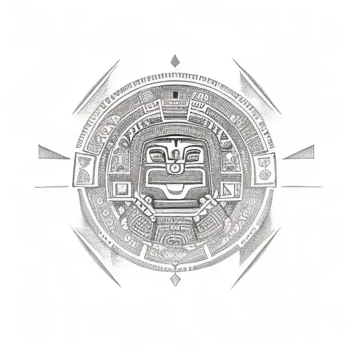 Aztec calendar tattoo design idea