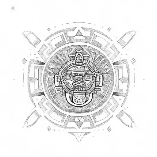 Aztec calendar tattoo design idea
