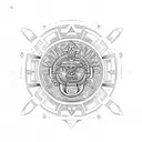 Aztec calendar tattoo design idea