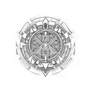 Aztec calendar tattoo design idea