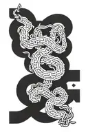 Wolfpack calligraphy spelling chain links tattoo design idea