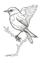 Robin bird perched tattoo design idea