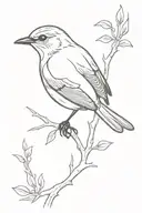Robin bird perched tattoo design idea