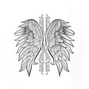 Polynesian style Angel wings cuff tattoo design idea