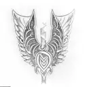 Polynesian style Angel wings cuff tattoo design idea