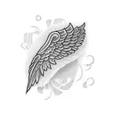 Polynesian style Angel wings cuff tattoo design idea