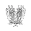 Polynesian style Angel wings cuff tattoo design idea