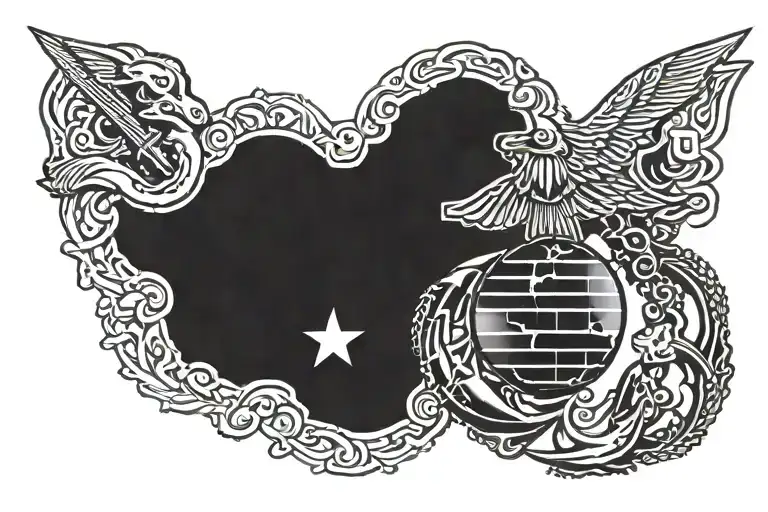 us marine corps emblem tattoo design idea