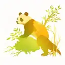 landscape where you can see a tree with a panda and a zoo next to it. In its branches you can see a squirrel and a humm tattoo design idea