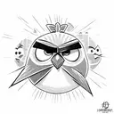 bomb angry bird tattoo design idea