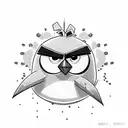 bomb angry bird tattoo design idea