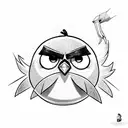 bomb angry bird tattoo design idea