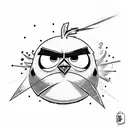 bomb angry bird tattoo design idea