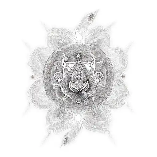 A mesmerizing tattoo design that blends the elegance of flowers with the strength and symbolism of tribal art, reflecting your spiritual connection and love for South Africa and Thailand. tattoo design idea