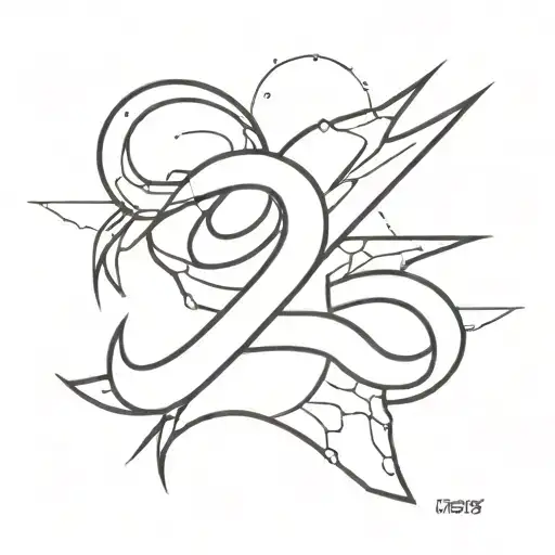 An abstract representation of Lightning McQueen's racing number, 95 tattoo design idea