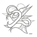 An abstract representation of Lightning McQueen's racing number, 95 tattoo design idea