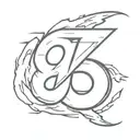 An abstract representation of Lightning McQueen's racing number, 95 tattoo design idea