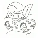 An abstract representation of Lightning McQueen's racing number, 95 tattoo design idea