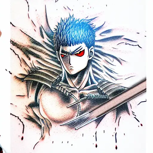 Guts from anime berserk tattoo design idea