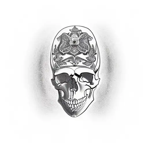 skull and cards tattoo design idea