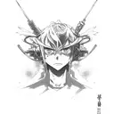 Edvard cool anime demon slayer blue lock isagi yoichi cyberpunk future tattoo design idea