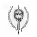 lilith holding a sceptre  tattoo design idea