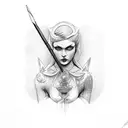 lilith holding a sceptre  tattoo design idea