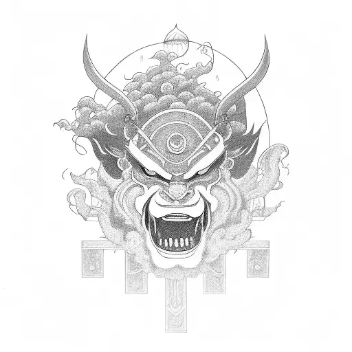 raijin with lightnings tattoo design idea