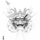 raijin with japanese clouds tattoo design idea