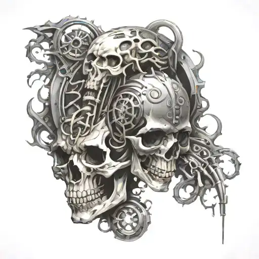 Life and death tattoo design idea