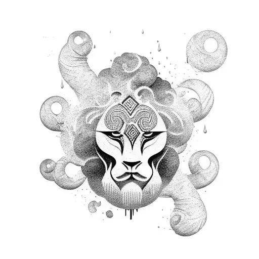 Marula rain clouds and strength  tattoo design idea