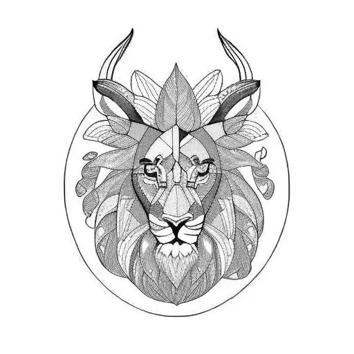 springbok with lion and proteas tattoo design idea