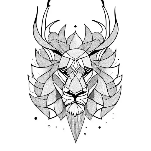 springbok with lion and proteas tattoo design idea
