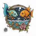 we are two lost souls swimming in a fish bowl  tattoo design idea