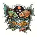 we are two lost souls swimming in a fish bowl  tattoo design idea
