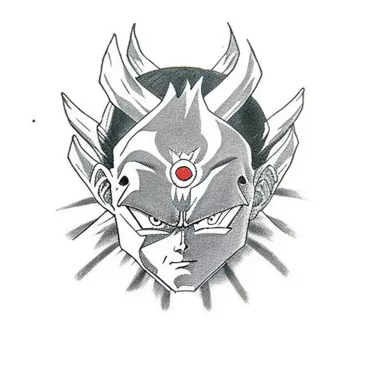 gohan and itachi half and half tattoo design idea