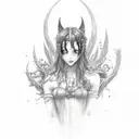 black forest with 1992 and 2003 and lucifer tear tattoo design idea