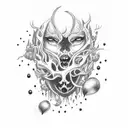 black forest with 1992 and 2003 and lucifer tear tattoo design idea