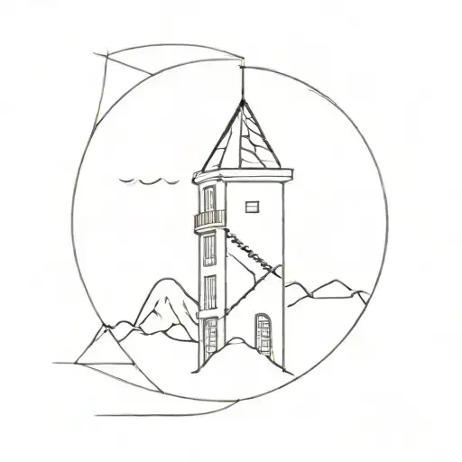 perspective view tattoo design idea