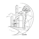 perspective view tattoo design idea